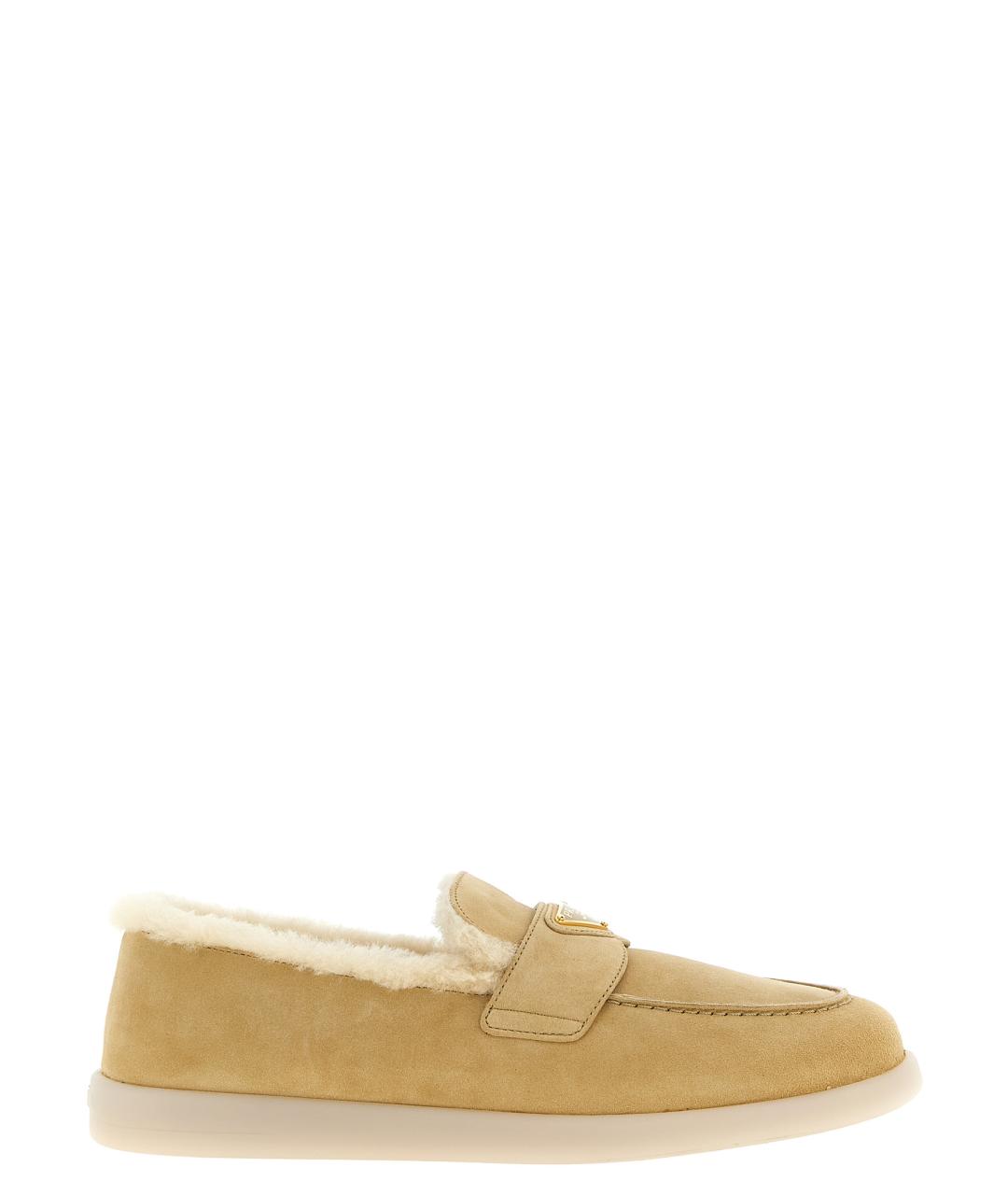 PRADA Бежевые замшевые лоферы, фото 1