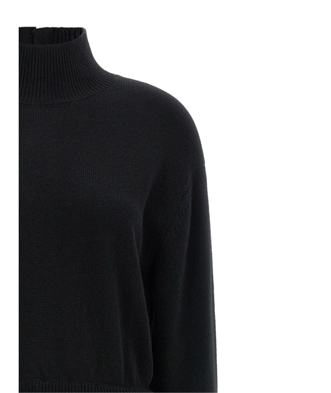 POLO RALPH LAUREN Черное шерстяное повседневное платье, фото 3