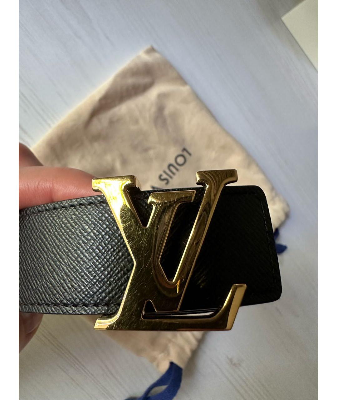 LOUIS VUITTON Черный кожаный ремень, фото 6
