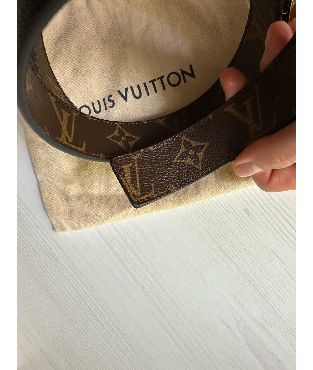 LOUIS VUITTON Черный кожаный ремень, фото 5