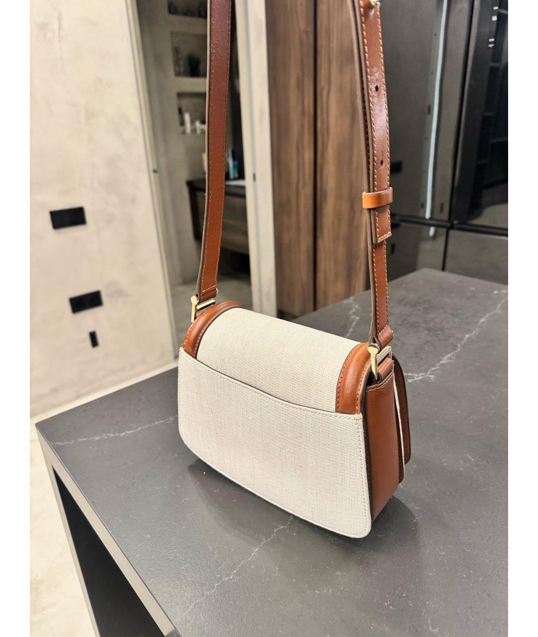 HUGO BOSS Бежевая сумка через плечо из канвы, фото 3