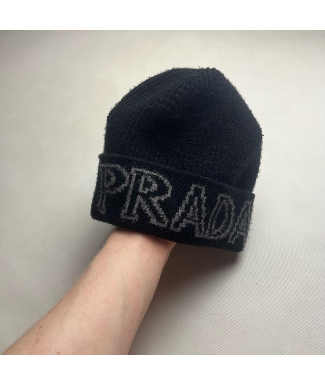 PRADA Черная кашемировая шапка, фото 4
