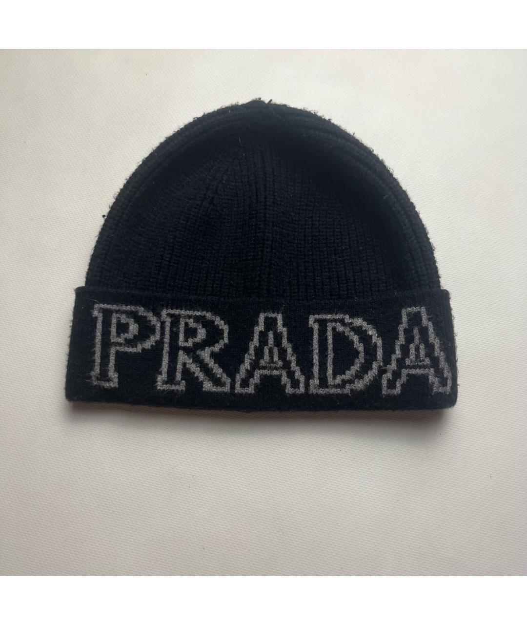 PRADA Черная кашемировая шапка, фото 3