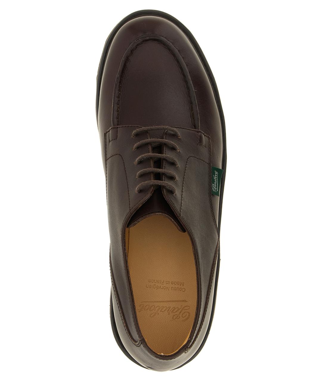 PARABOOT Коричневые кожаные низкие ботинки, фото 4