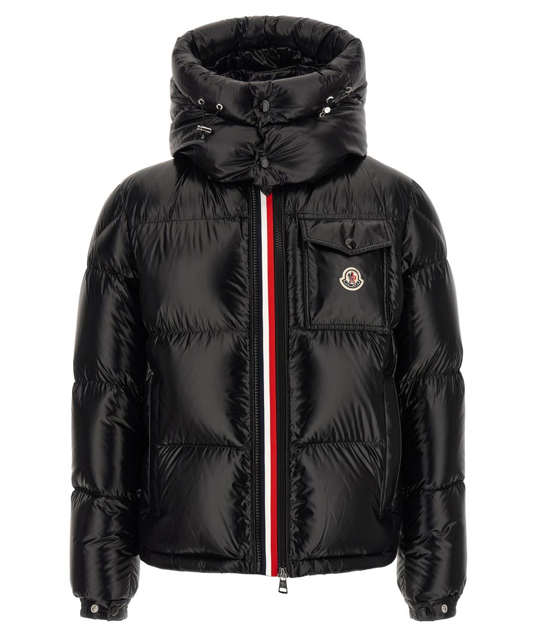 MONCLER Черный полиамидовый пуховик, фото 1