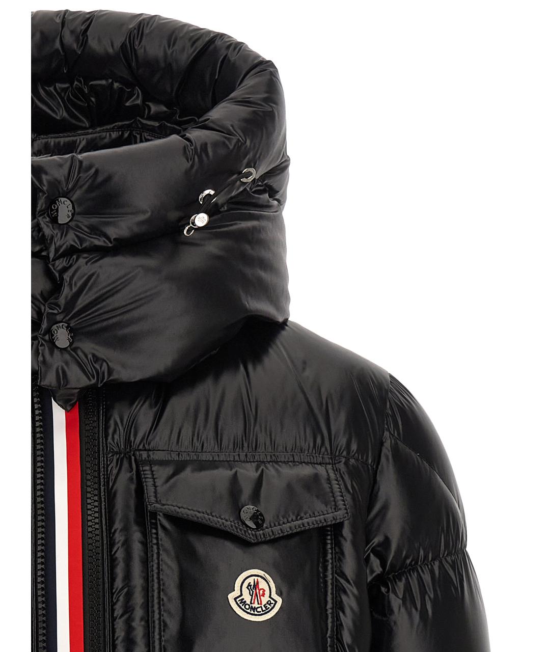 MONCLER Черный полиамидовый пуховик, фото 4
