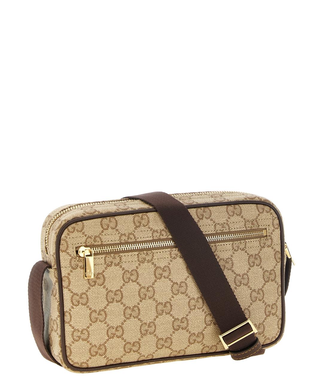 GUCCI Бежевая хлопковая сумка на плечо, фото 2
