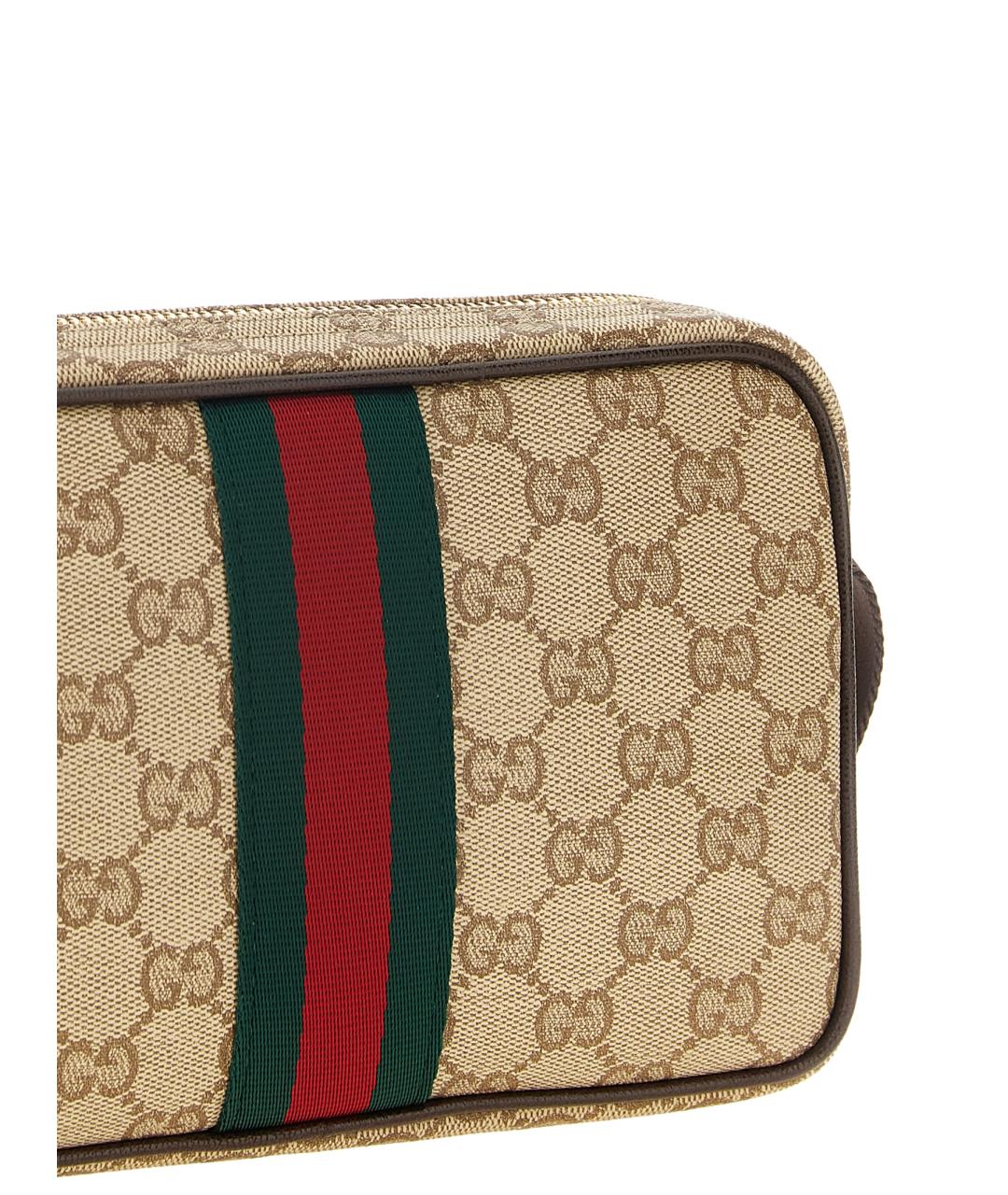 GUCCI Бежевая хлопковая сумка на плечо, фото 3