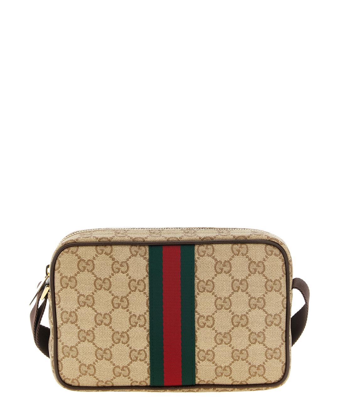 GUCCI Бежевая хлопковая сумка на плечо, фото 1