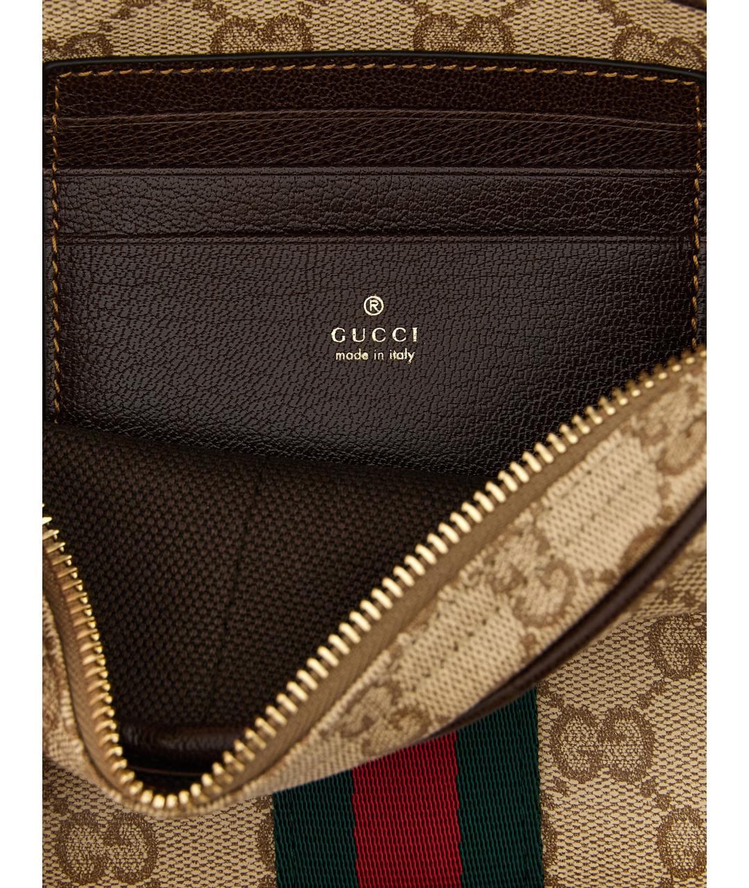 GUCCI Бежевая хлопковая сумка на плечо, фото 4