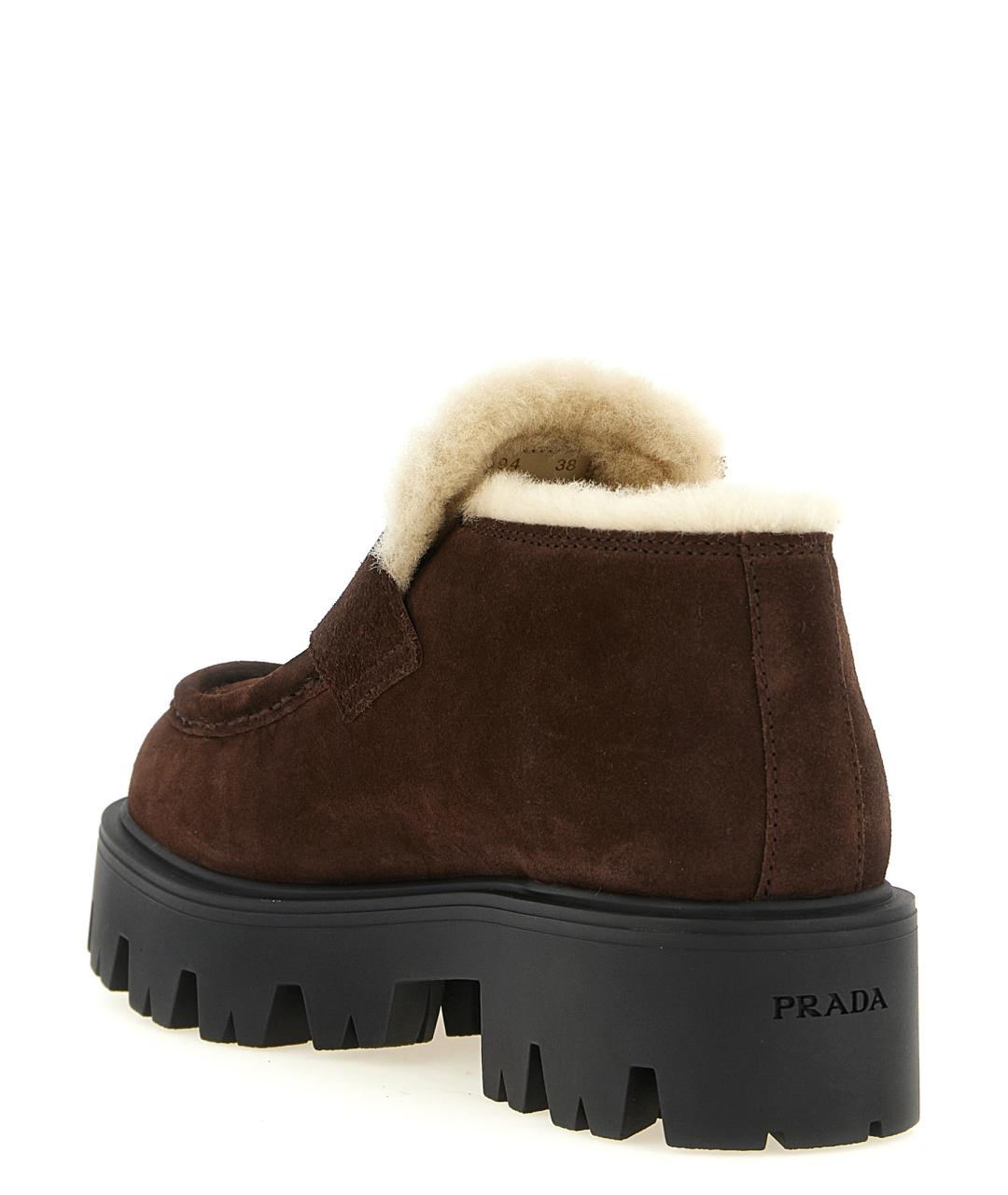 PRADA Коричневые кожаные лоферы, фото 3