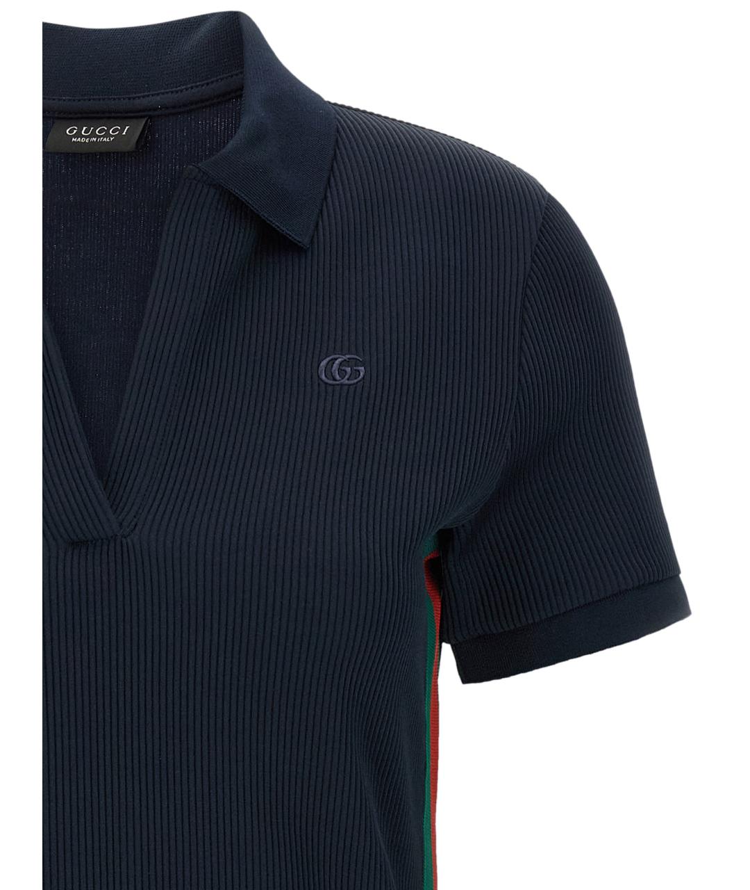 GUCCI Синее хлопковое повседневное платье, фото 3