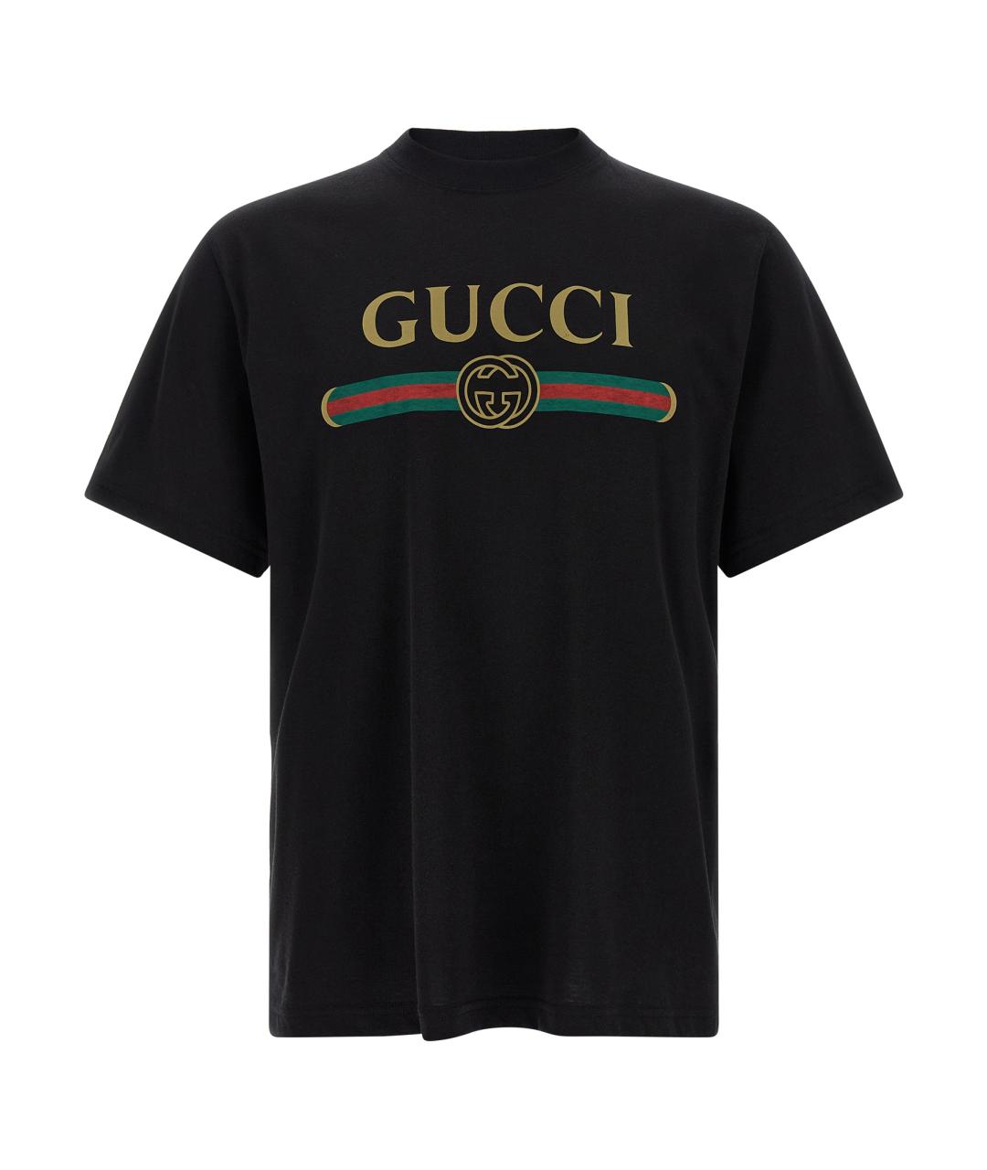 GUCCI Черная хлопковая футболка, фото 1