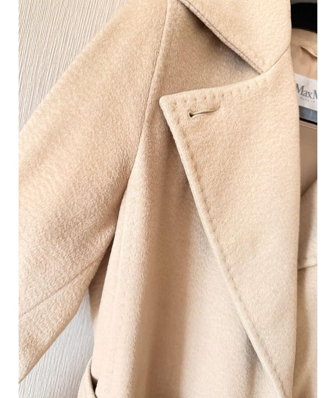 MAX MARA Бежевое шерстяное пальто, фото 4