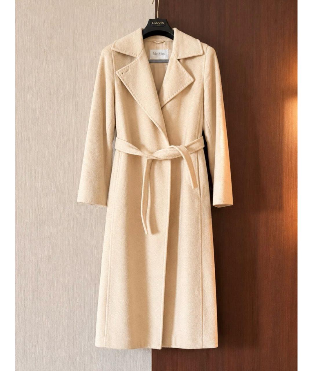 MAX MARA Бежевое шерстяное пальто, фото 6
