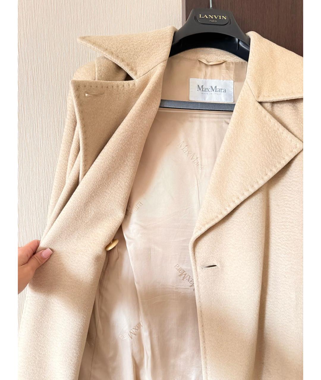 MAX MARA Бежевое шерстяное пальто, фото 3