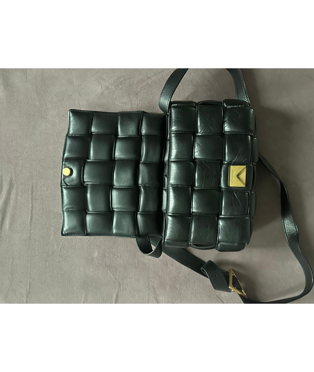 BOTTEGA VENETA Черная кожаная сумка через плечо, фото 2