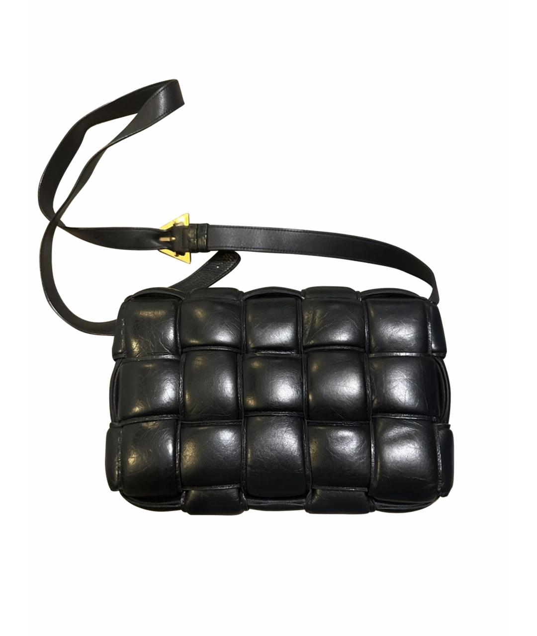 BOTTEGA VENETA Черная кожаная сумка через плечо, фото 1
