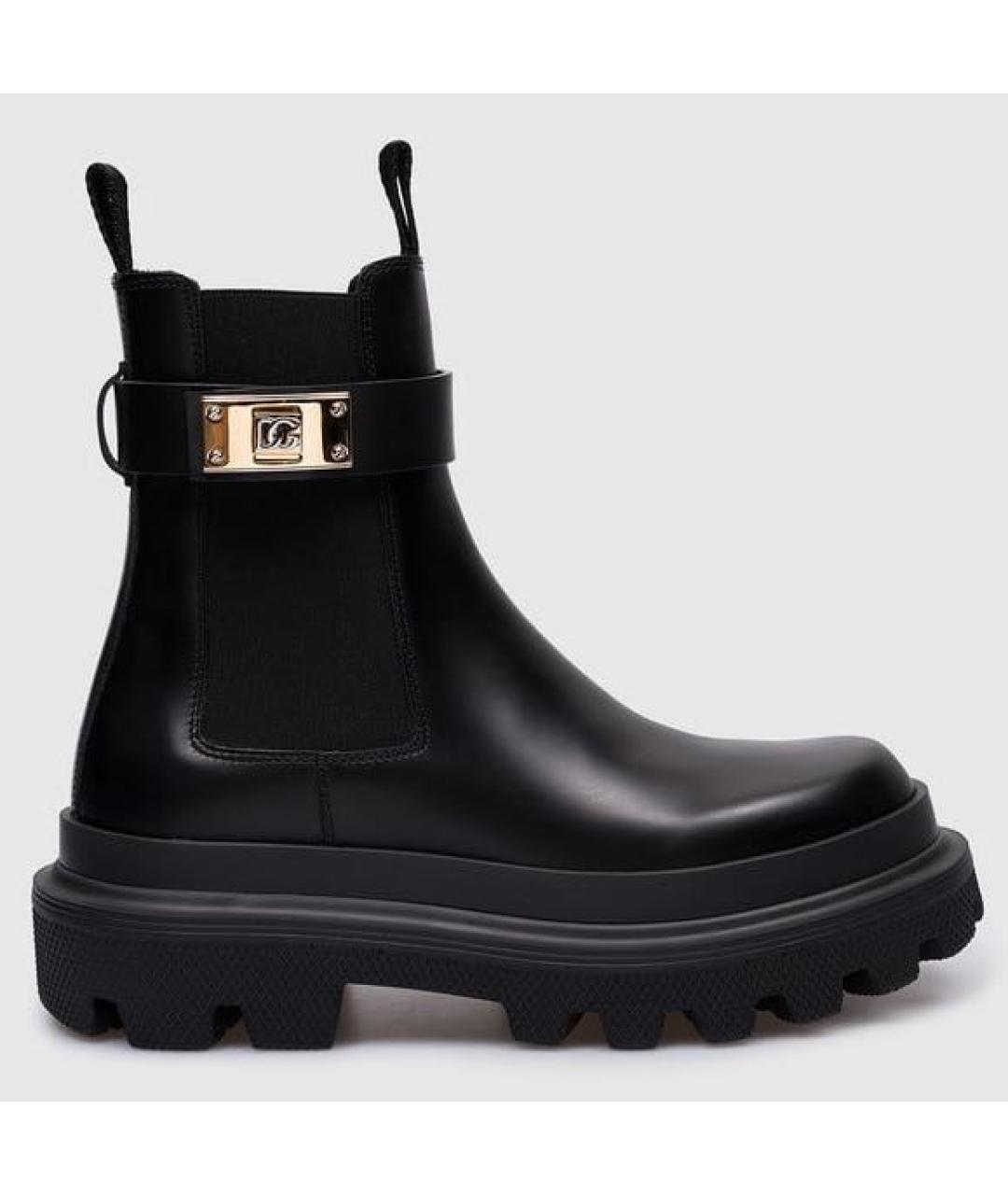 DOLCE&GABBANA Черные кожаные ботинки, фото 7