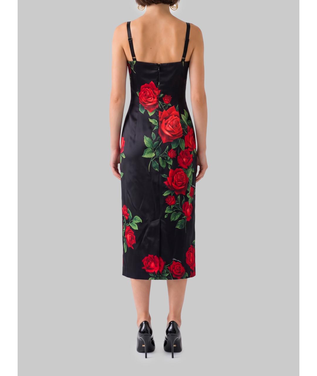 DOLCE&GABBANA Черное шелковое коктейльное платье, фото 4