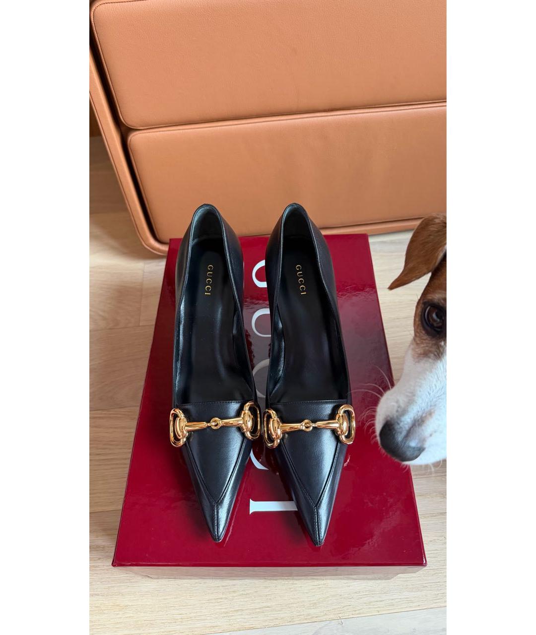 GUCCI Черные кожаные туфли, фото 2