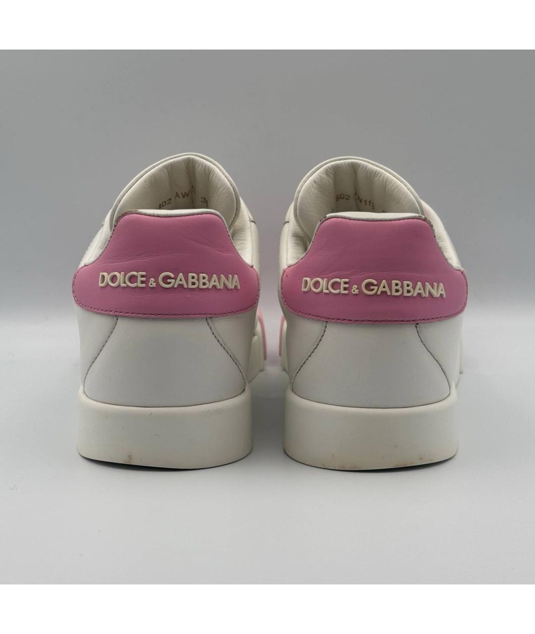 DOLCE&GABBANA Белые кожаные кеды, фото 5