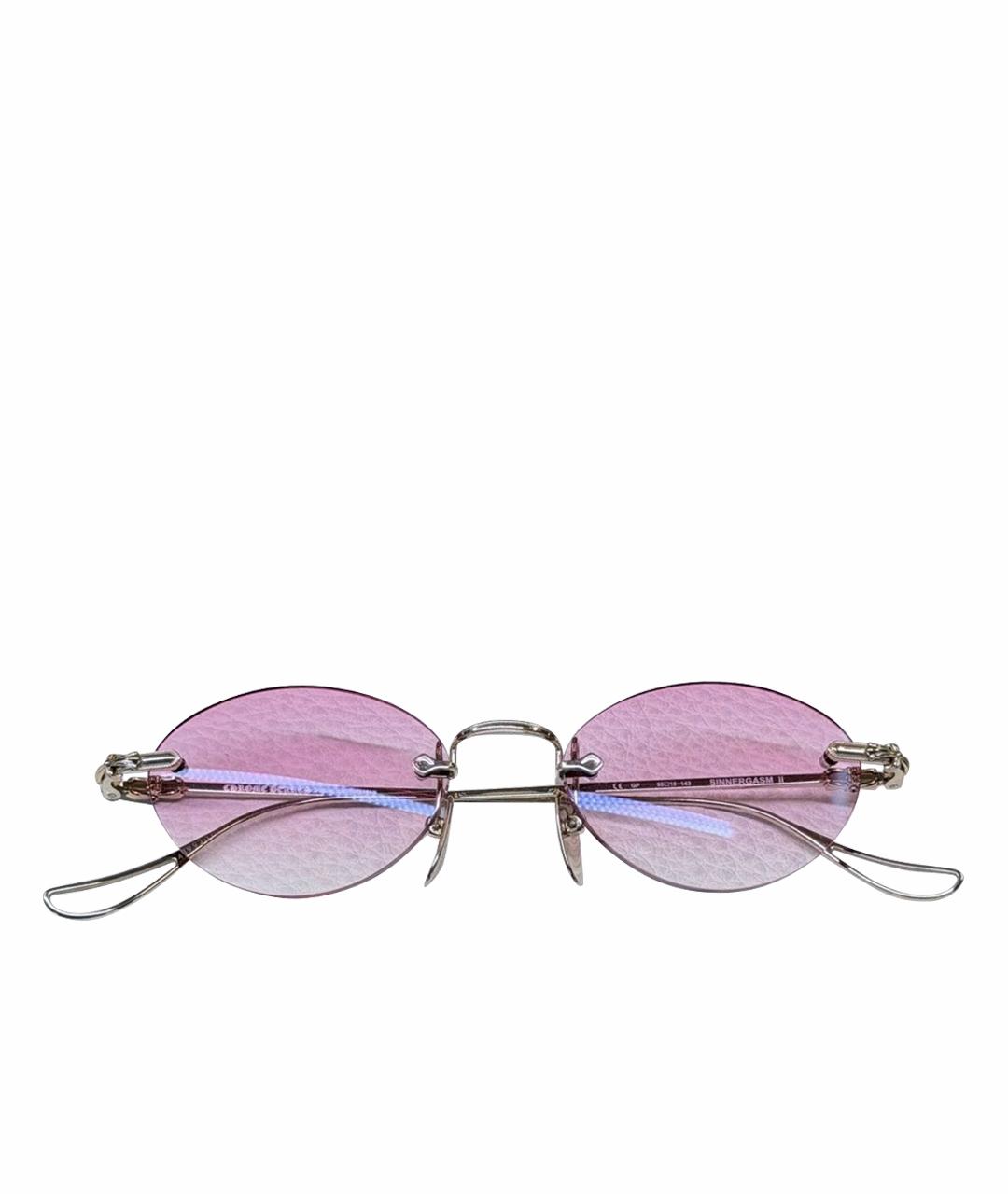 CHROME HEARTS Розовые металлические солнцезащитные очки, фото 1