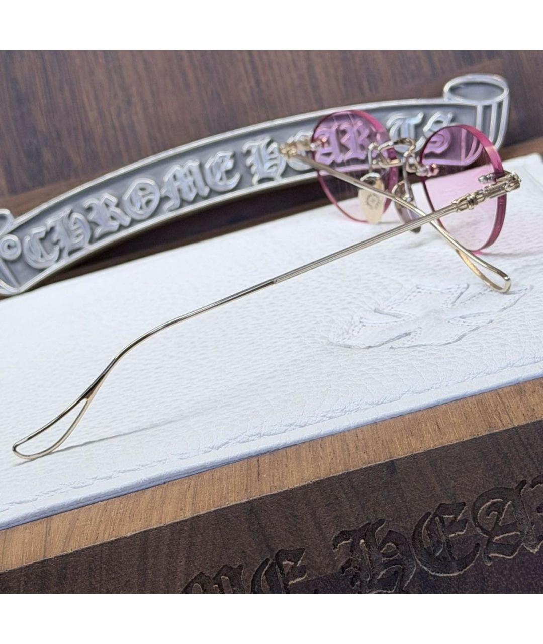 CHROME HEARTS Розовые металлические солнцезащитные очки, фото 4