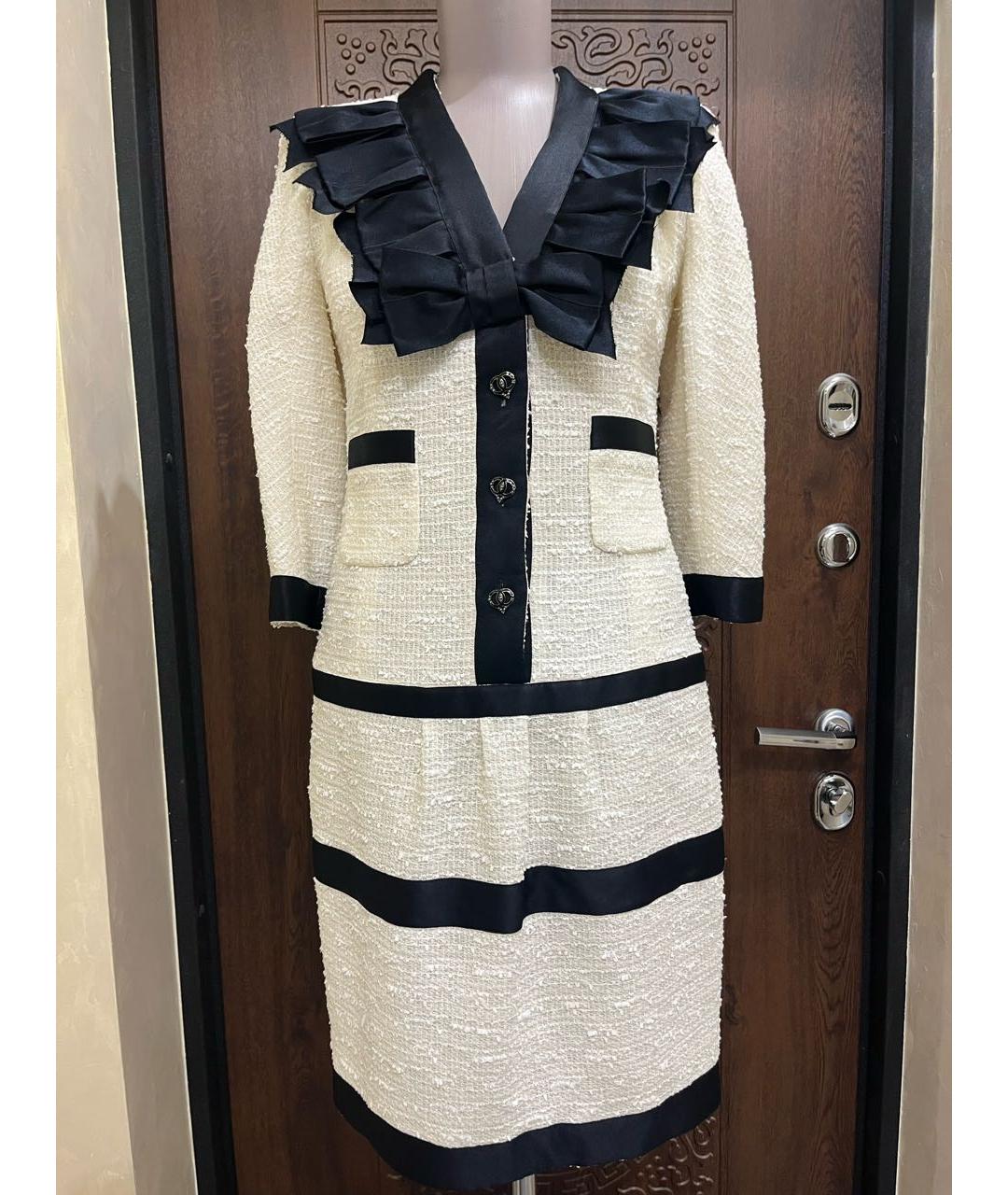 CHANEL Белое хлопковое повседневное платье, фото 9