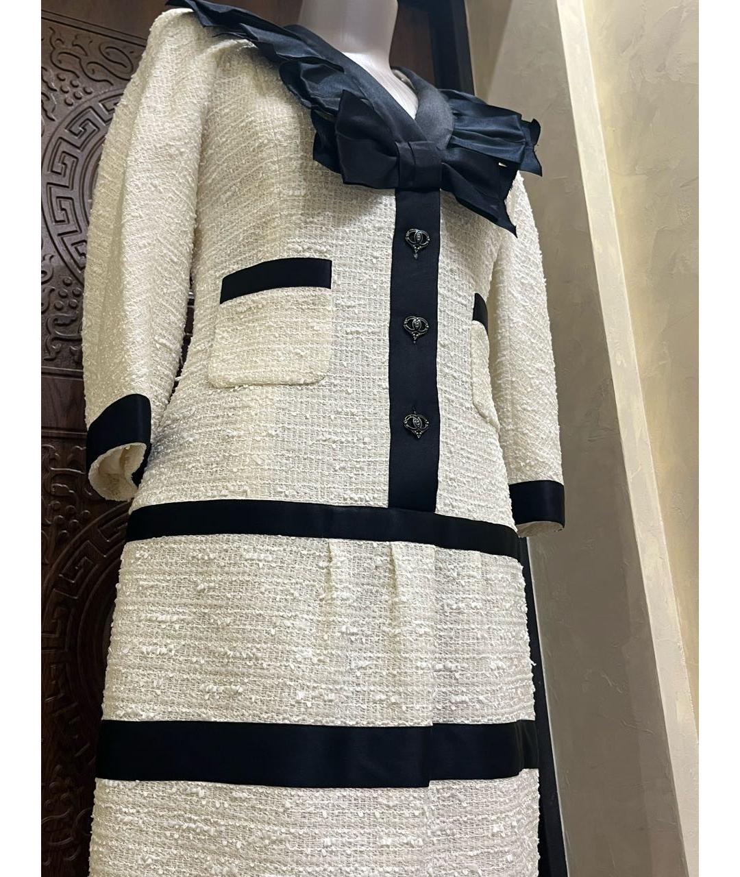CHANEL Белое хлопковое повседневное платье, фото 5