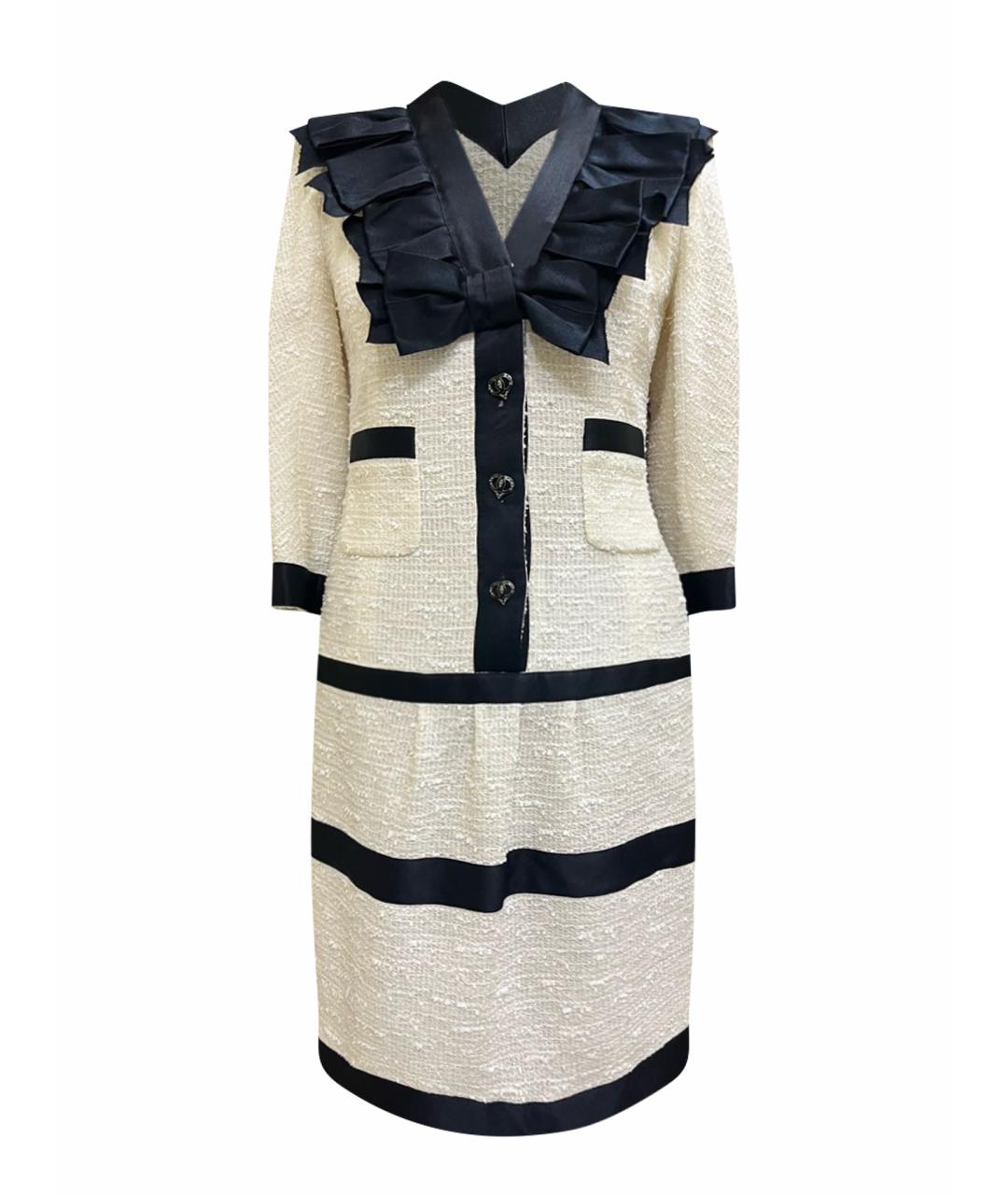 CHANEL Белое хлопковое повседневное платье, фото 1