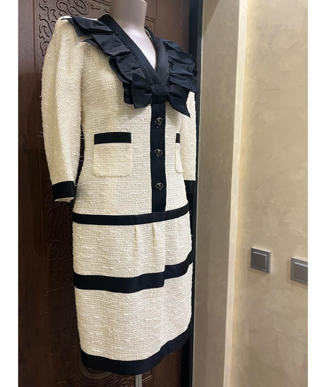 CHANEL Белое хлопковое повседневное платье, фото 4