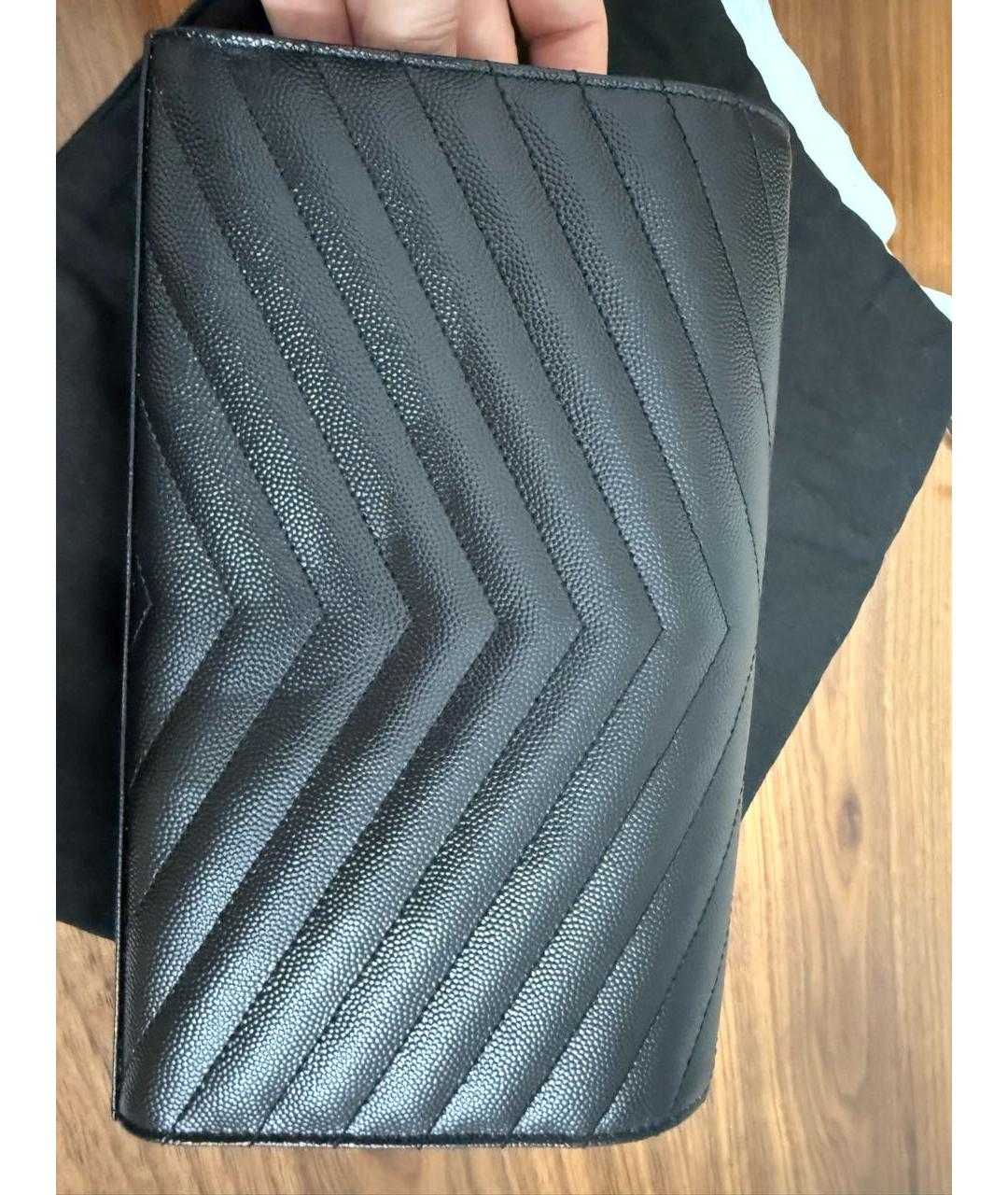 SAINT LAURENT Черная кожаная сумка через плечо, фото 3