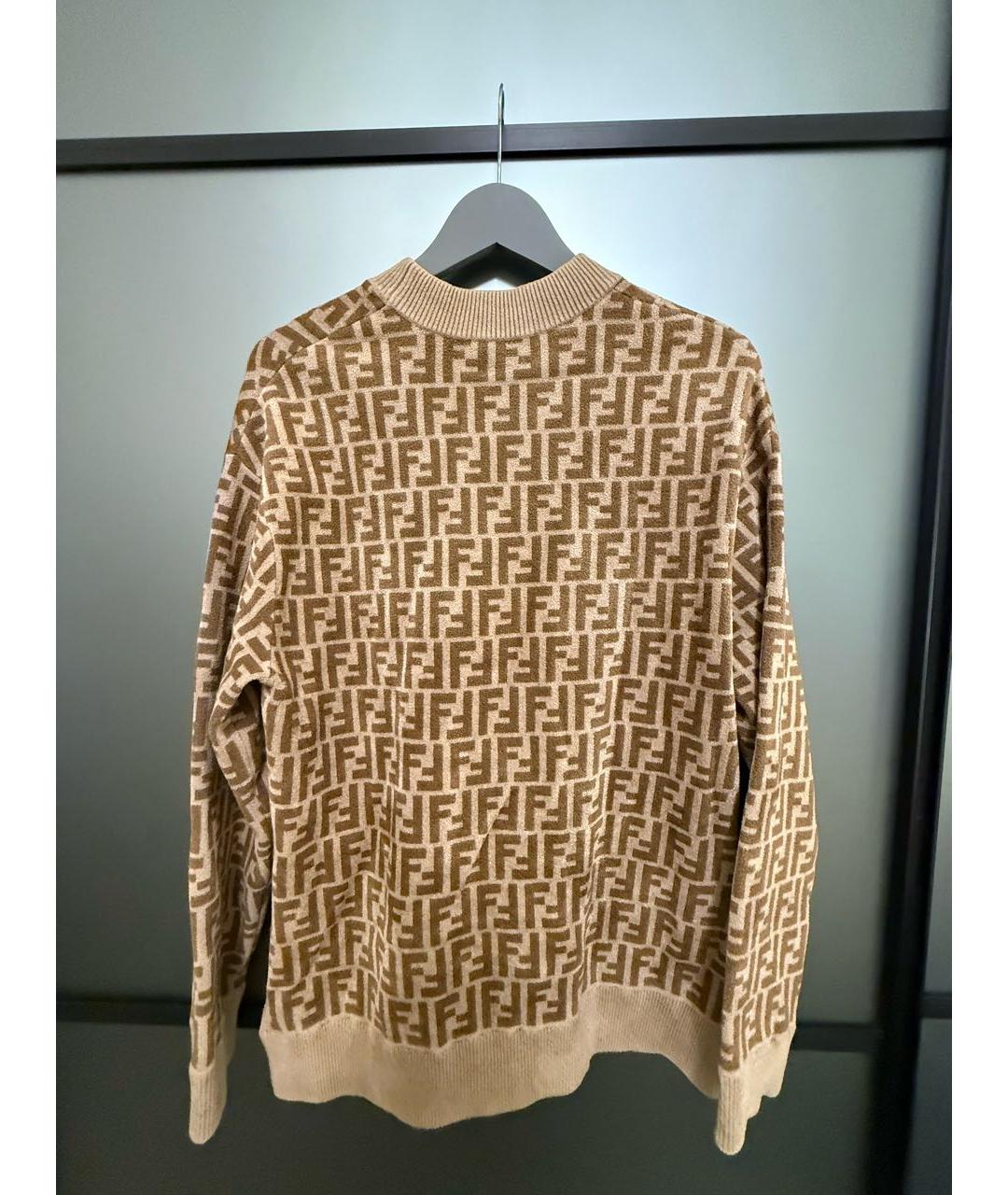 FENDI Коричневый вискозный джемпер / свитер, фото 2