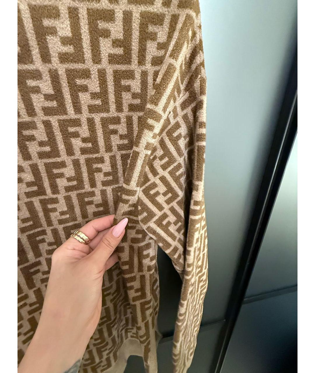 FENDI Коричневый вискозный джемпер / свитер, фото 6