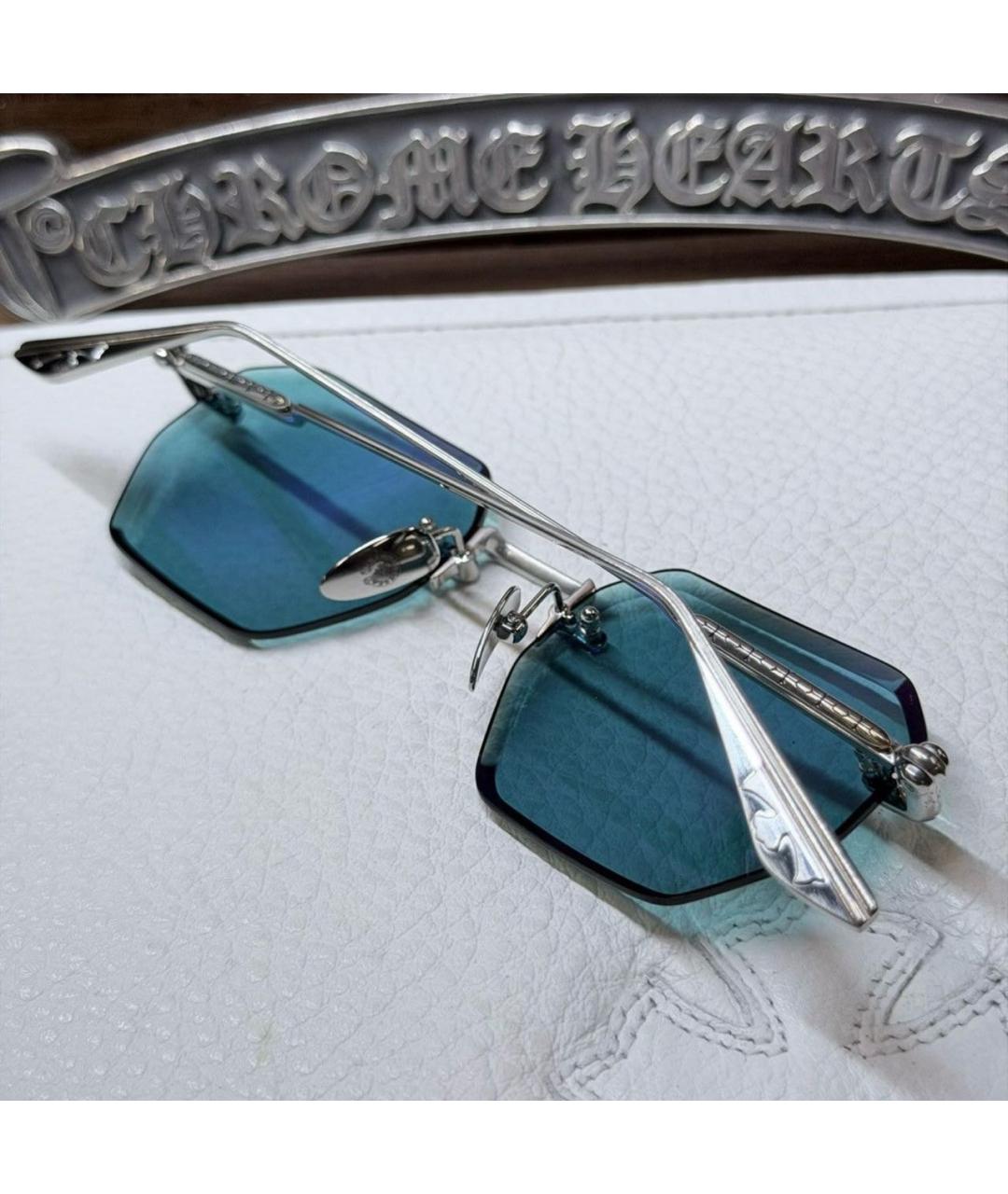 CHROME HEARTS Голубые металлические солнцезащитные очки, фото 4