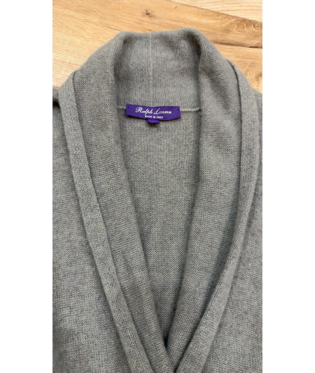 RALPH LAUREN PURPLE LABEL Серый кашемировый кардиган, фото 3
