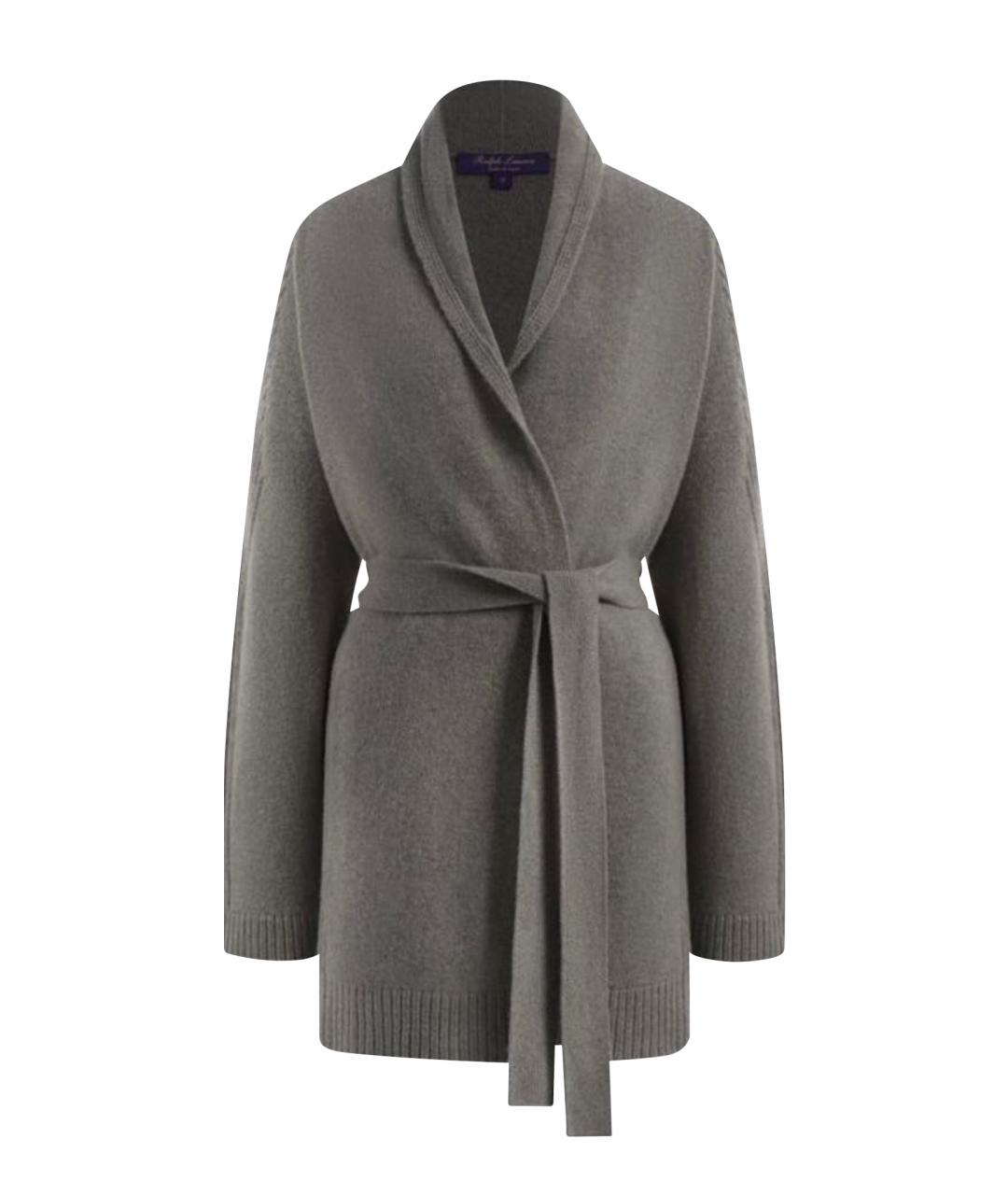RALPH LAUREN PURPLE LABEL Серый кашемировый кардиган, фото 1