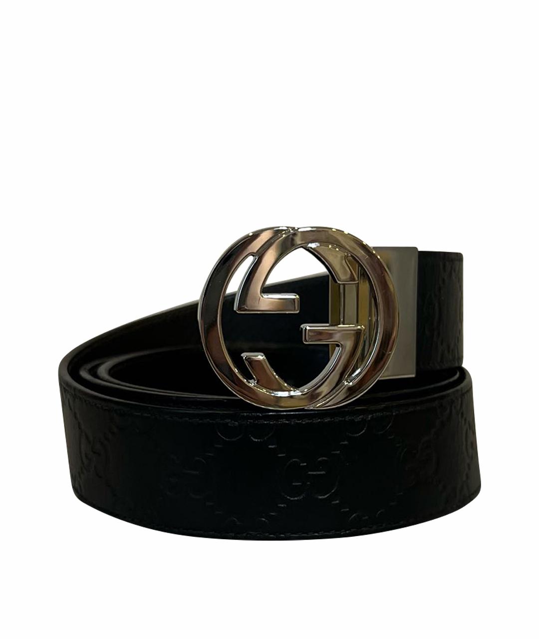 GUCCI Черный кожаный ремень, фото 1