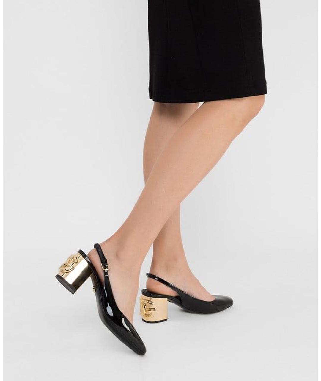 DOLCE&GABBANA Черные кожаные туфли, фото 2
