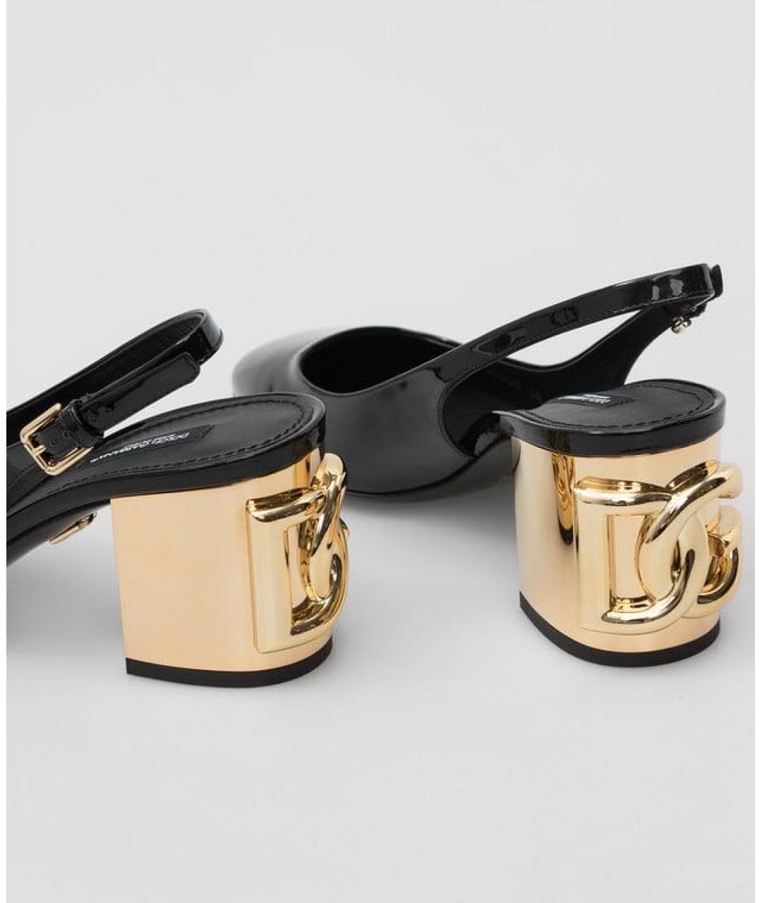 DOLCE&GABBANA Черные кожаные туфли, фото 3