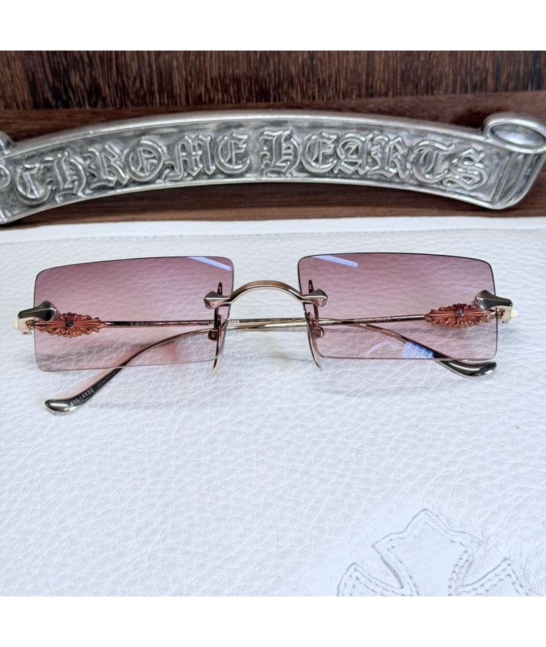 CHROME HEARTS Золотые металлические солнцезащитные очки, фото 6