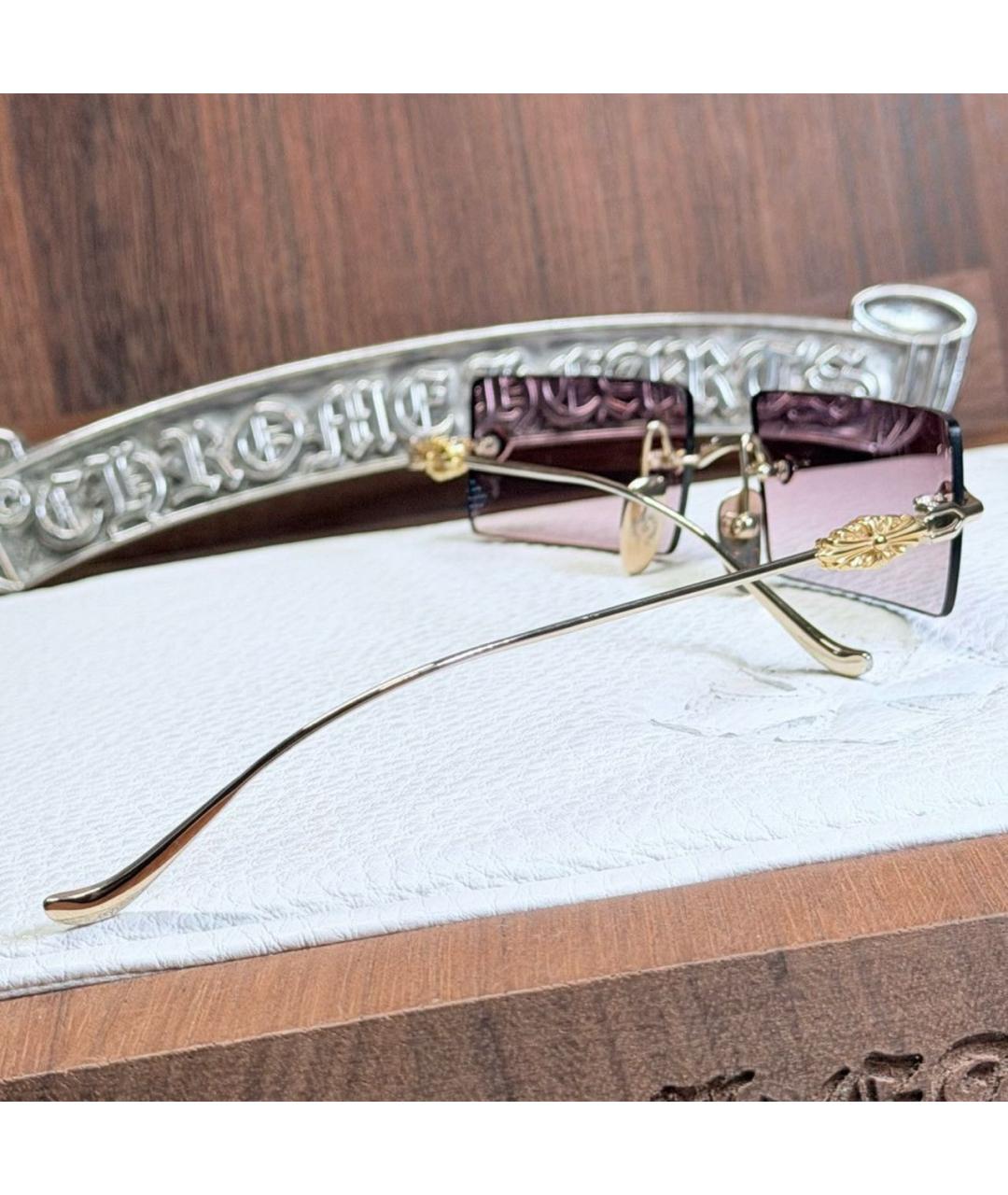 CHROME HEARTS Золотые металлические солнцезащитные очки, фото 5