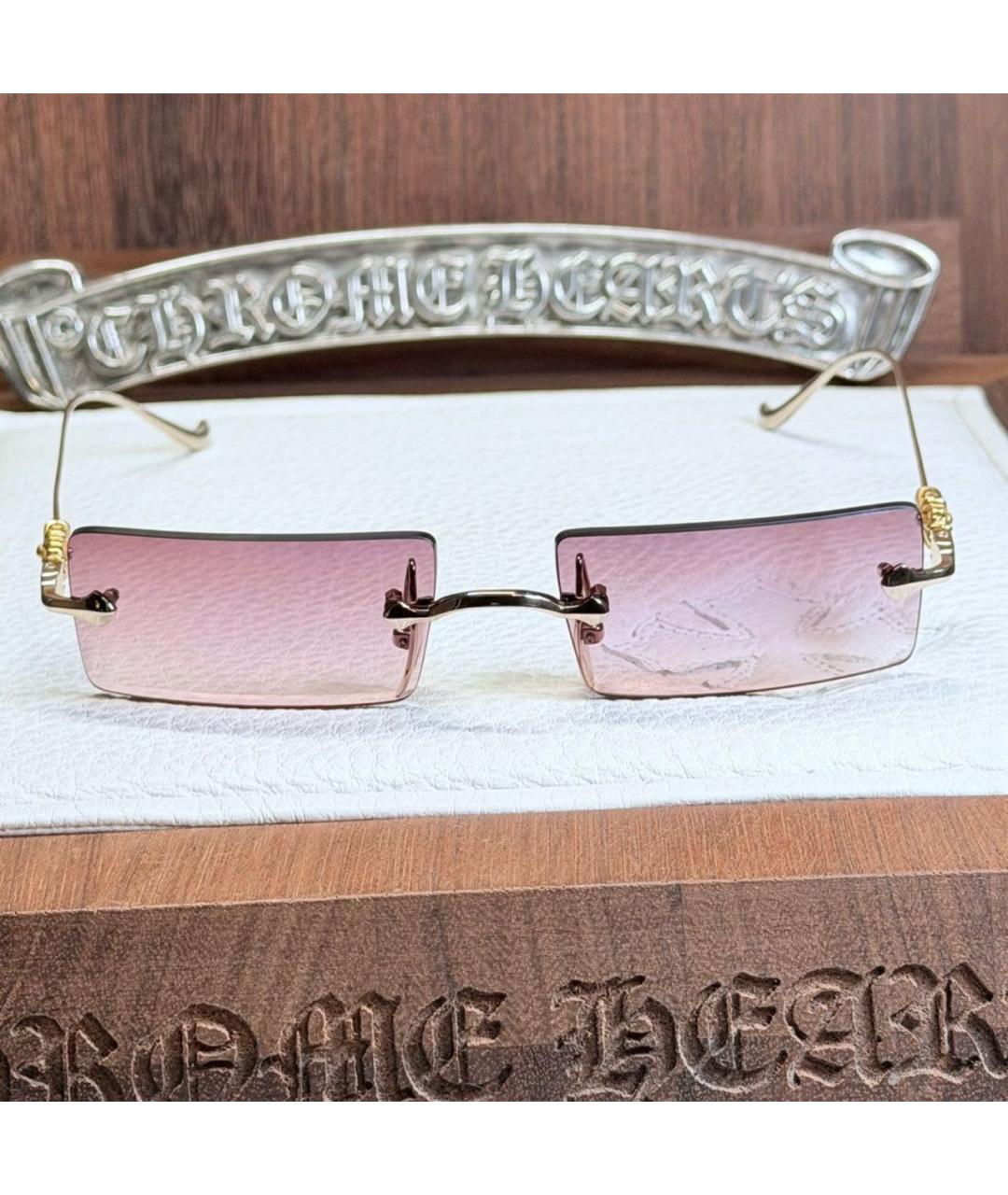 CHROME HEARTS Золотые металлические солнцезащитные очки, фото 3