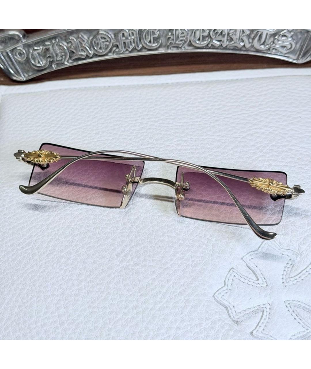 CHROME HEARTS Золотые металлические солнцезащитные очки, фото 4