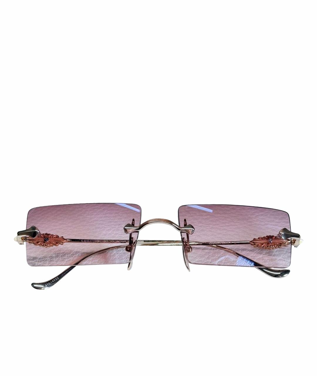 CHROME HEARTS Золотые металлические солнцезащитные очки, фото 1