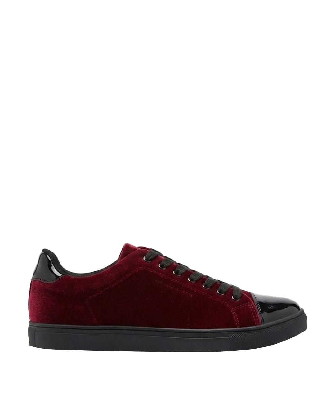 TRUSSARDI JEANS Бордовые бархатные кеды, фото 1