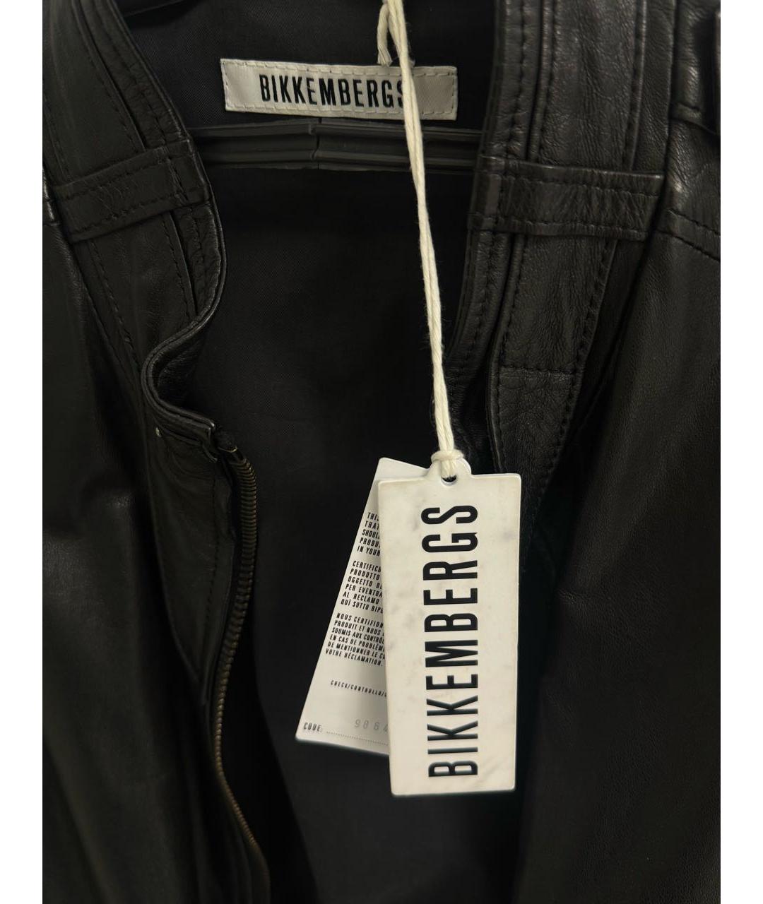 BIKKEMBERGS Черная кожаная куртка, фото 3