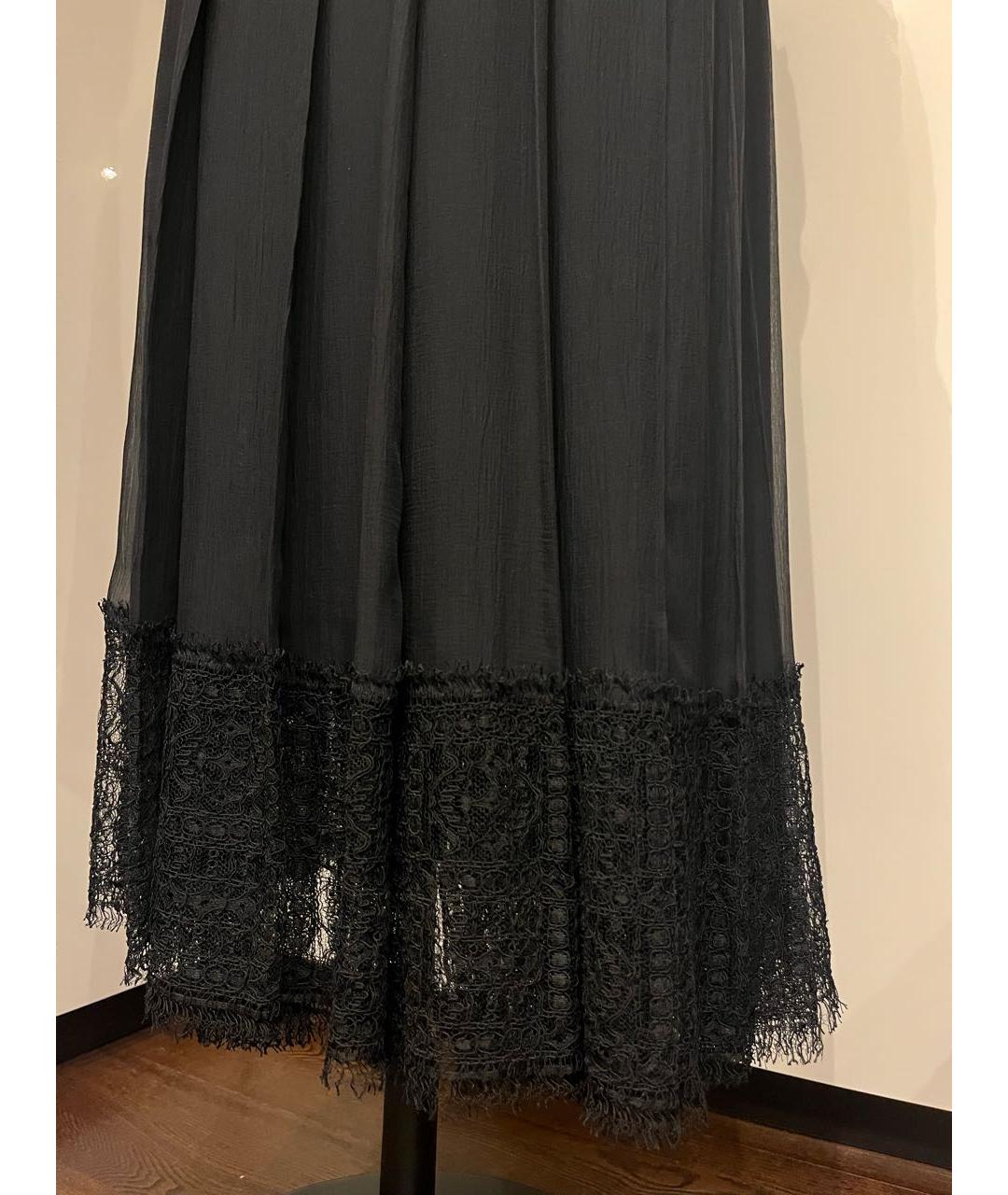 CHANEL Черная шелковая юбка макси, фото 4