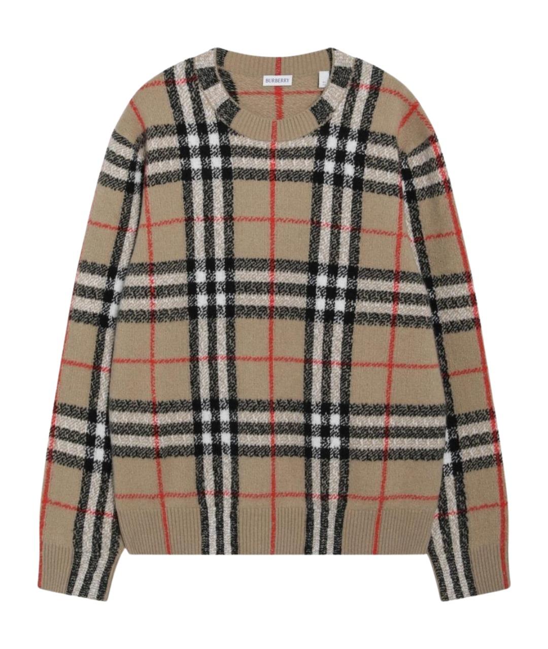 BURBERRY Бежевый кашемировый джемпер / свитер, фото 1